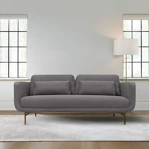 Lilou 77 in. Square Arm Fabric Rectangle Sofa in. Gray