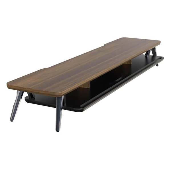 Unbranded Dual Monitor Stand Riser with Storage Organizer and Cable Management for Office Desk Accessories Wood 42.5 in.