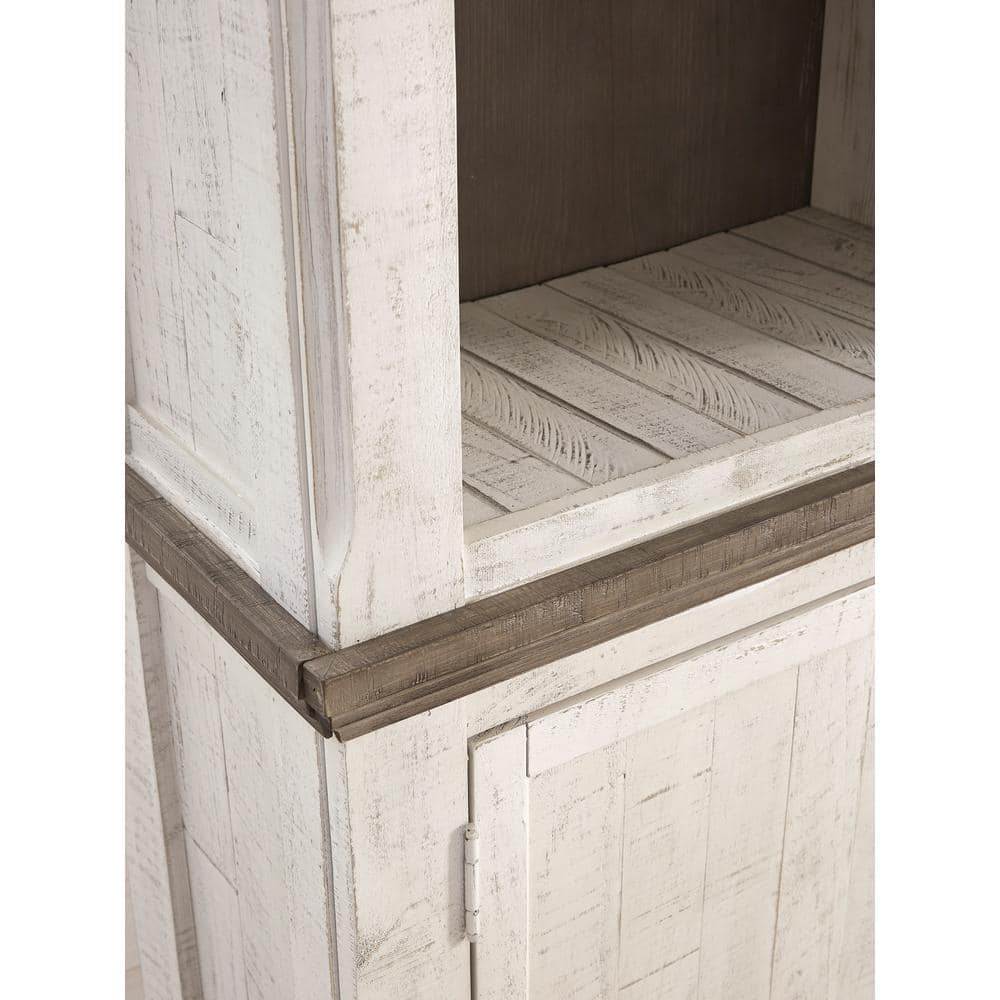 Farmhouse Gray and Vintage White Left Pier Cabinet