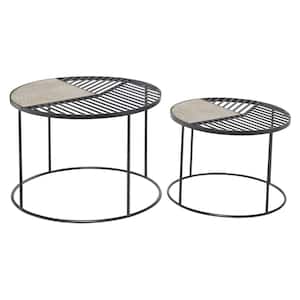 Black Metal Contemporary Accent Table (Set of 2)