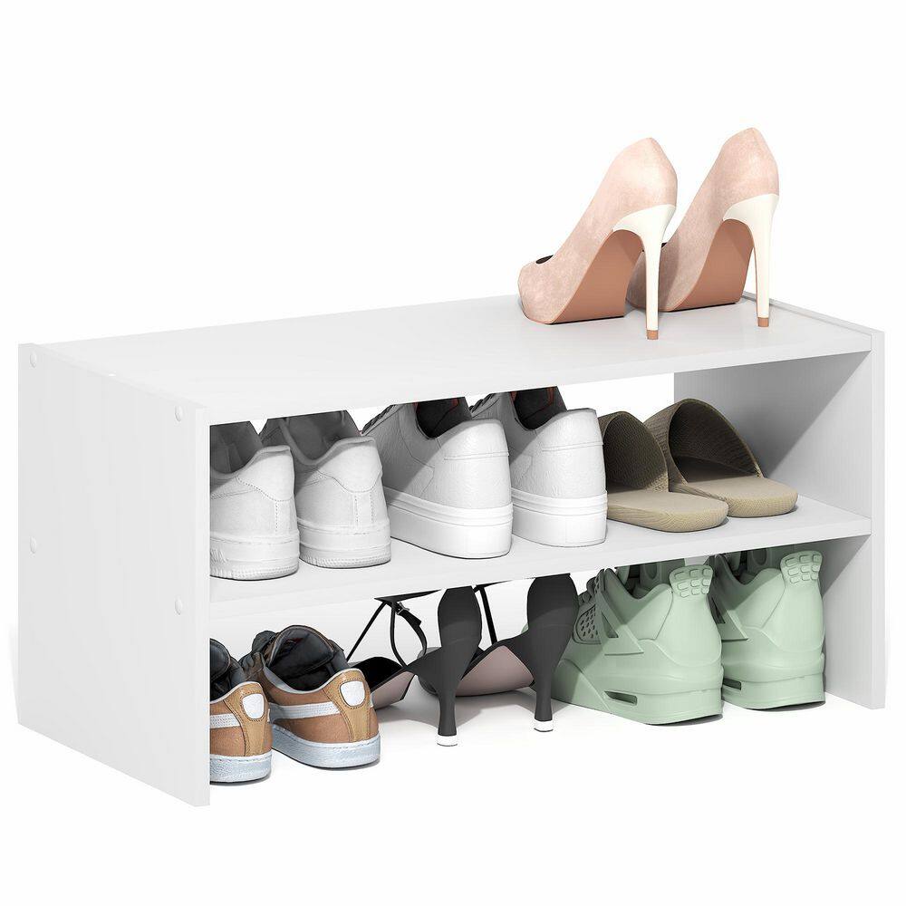 11.7 in. H 6-Pair White Wood Shoe Rack price history on PriceWatchPro