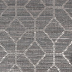Asscher Geo Grey Unpasted Removable Strippable Paper Wallpaper