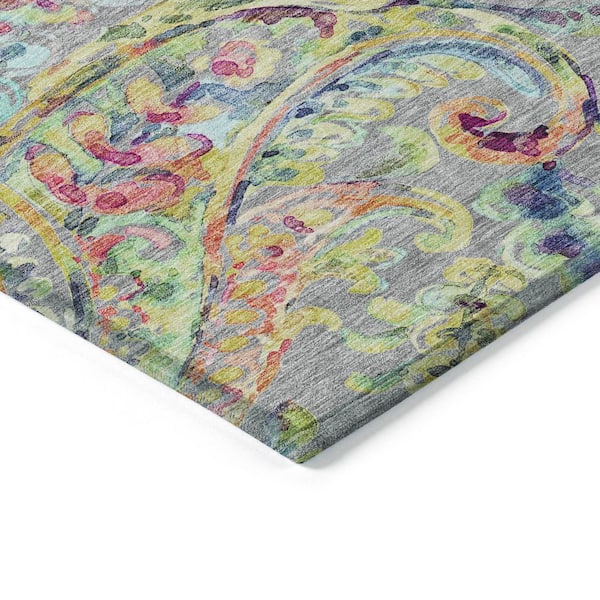 Chantille Machine Washable Indoor/Outdoor Abstract ACN834 Gray 5 ft. x 7 ft. 6 in. Area Rug