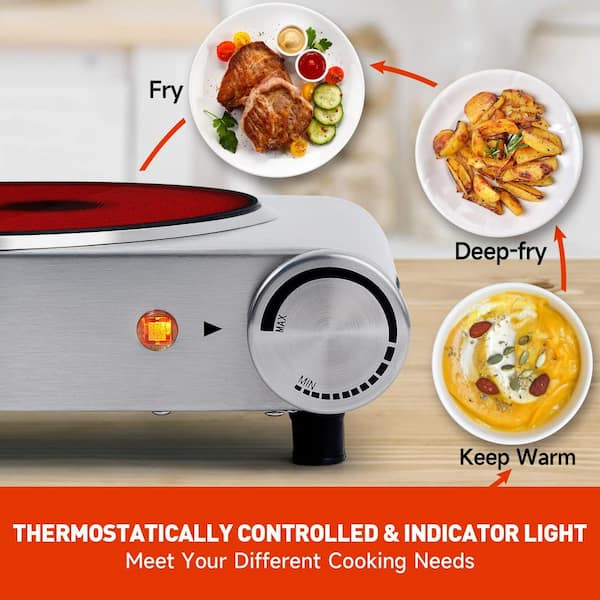 Elexnux 1800W Ceramic Electric Hot Plate for Cooking Portable Dual