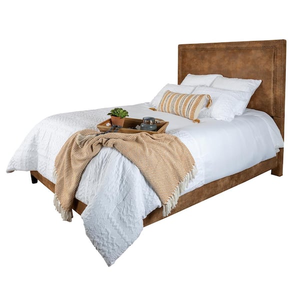 Leffler Home Sutton Queen Upholstered Bed with Side Rails and Footboard in Bomber Jacket