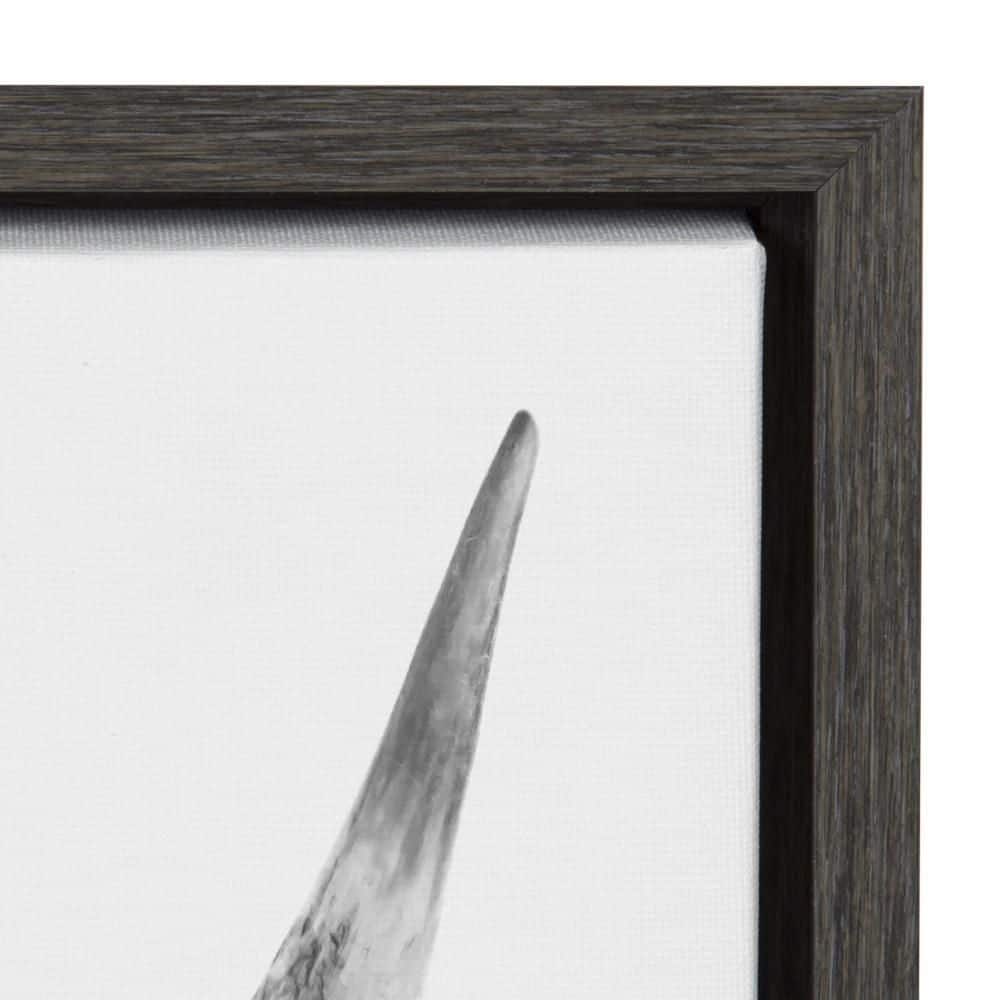 Black and White Highland Cow Canvas Portrait with Polystyrene Frame