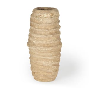 Kamli Small Beige Paper Mache Vase