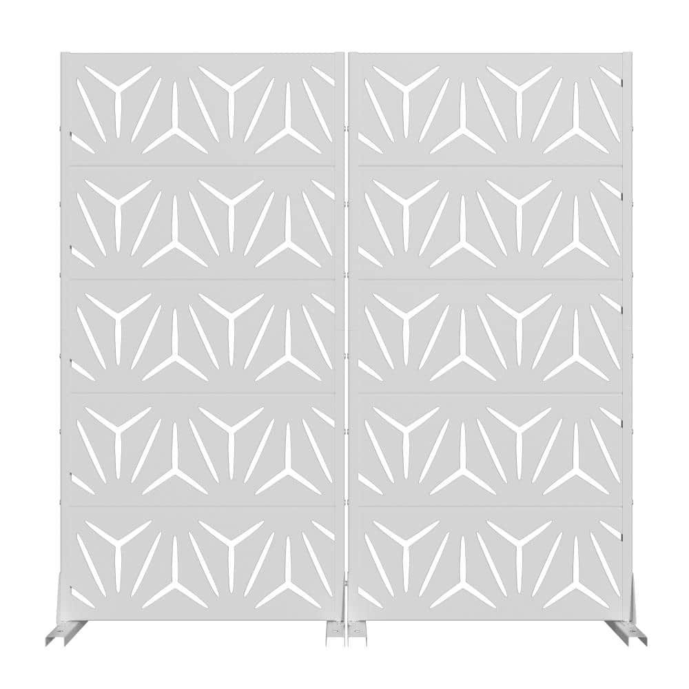 60 in. x 30 in. White Metal Privacy Screen Set Fence Garden Panels for Outside Lawn Garden price history on PriceWatchPro