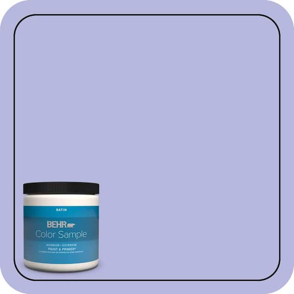 BEHR PREMIUM PLUS 8 oz. #P550-3 Lavender Cloud Satin Enamel Interior/Exterior Paint & Primer Color Sample