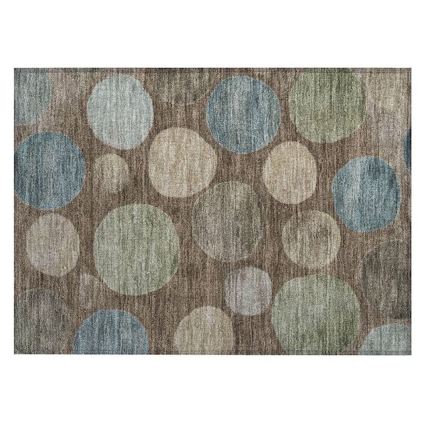 Chantille Machine Washable Indoor/Outdoor Abstract ACN2062 Chocolate 1 ft. 8 in. x 2 ft. 6 in. Accent Rug