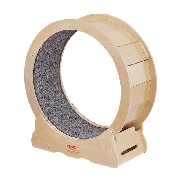 VEVOR Large Cat Treadmill Wheel for Cats 29.5 in. Cat Running Wheel with Detachable Carpet and Cat Teaser Furniture Cover