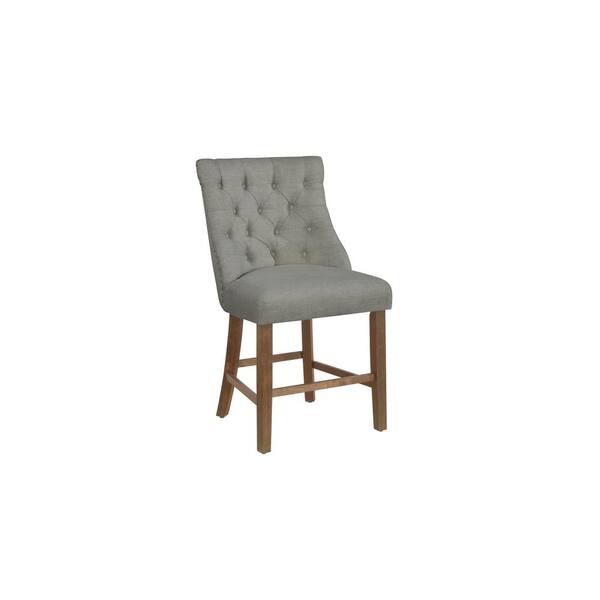 Best Quality Furniture Debra 2pc Walnut Dining Gray Linen Fabric Chairs