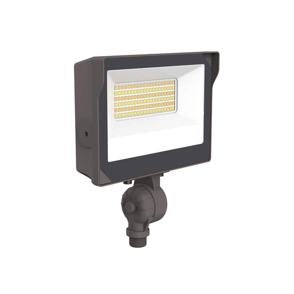 ETI LIGHTING 100-Watt Equivalent Bronze Integrated LED Flood Light Adjustable 1900-4900 Lumens and CCT with Photocell