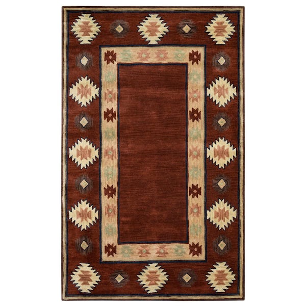 Ryder Burgundy 12 ft. x 15 ft. Native American/Tribal Area Rug