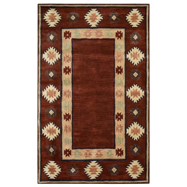 Unbranded Ryder Burgundy 6 ft. 6 in. x 9 ft. 6 in. Native American/Tribal Area Rug