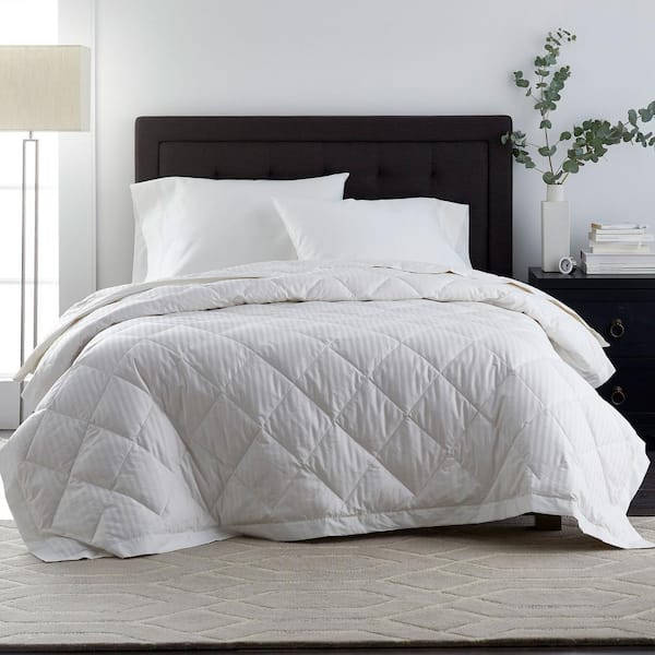 The Company Store Legends Damask Stripe Down White Queen Blanket Ko57 Q White The Home Depot