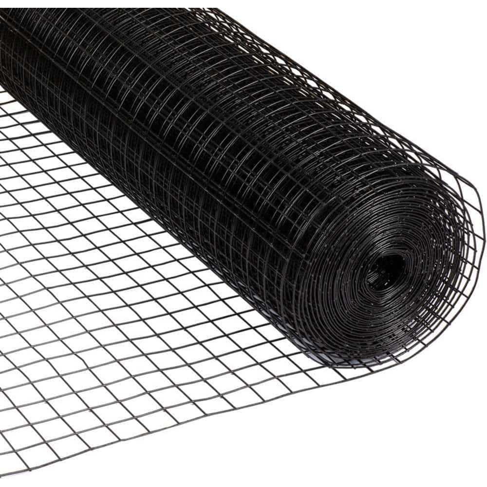 Black Vinyl Coated Welded Wire Mesh 3' x 50' 16 Gauge