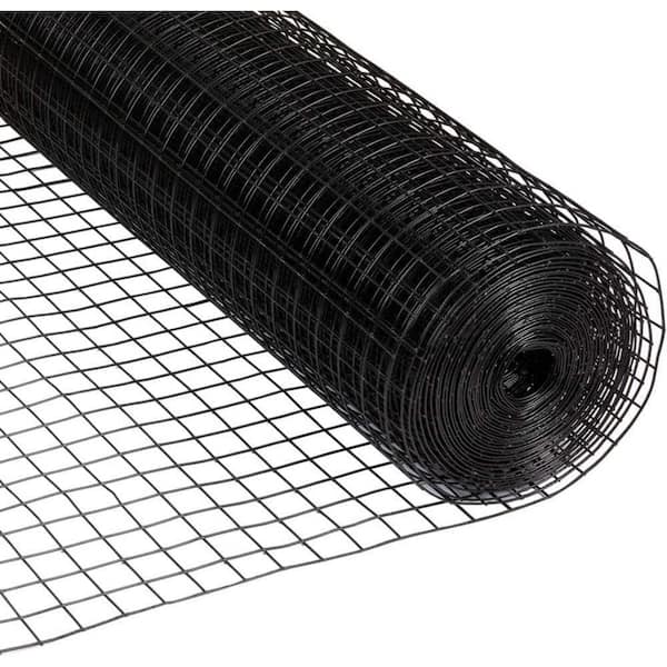 Fencer Wire 3 ft. x 50 ft. 16-Gauge Black PVC Coated Welded Wire Mesh Size 1.5 in. x 1.5 in.