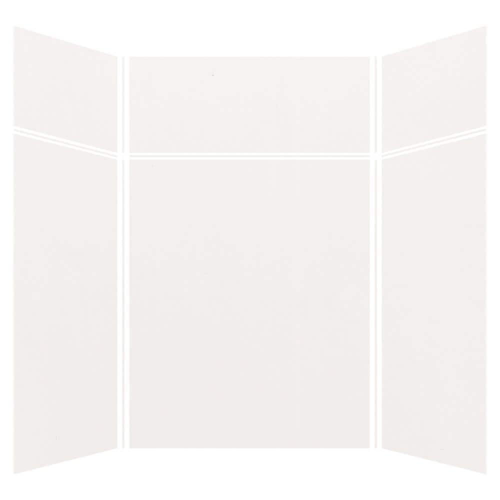 White Composite Solid Surface 60'' x 60'' x 96'' Shower Wall Kit