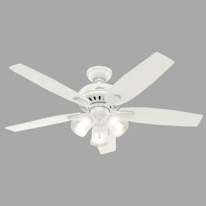 Newsome 52 in. Indoor Fresh White Ceiling Fan with Three Light Kit