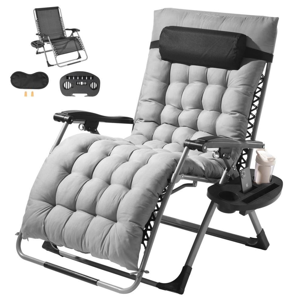 33 in. Zero Gravity Recliner Lounge Chair with Cushion, Headrest, Footrest and Cupholder, Indoor and Outdoor Use, Gray price history on PriceWatchPro