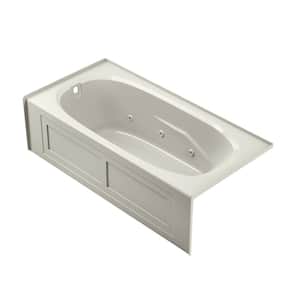 SIGNATURE 72 in. x 36 in. Whirlpool Bathtub with Left Drain in Oyster