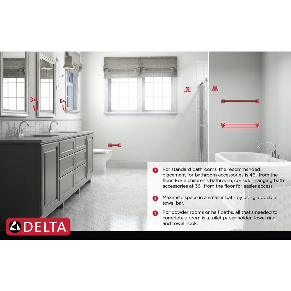 Brushed Nickel 24" Double Wall Mounted Towel Bar