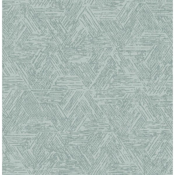 A-Street Prints Retreat Quilted Geometric Blue Nonpasted Non Woven Wallpaper Sample