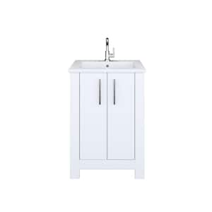 Austin 24 in. W x 20 in. D Bath Vanity in White with Acrylic Vanity Top in White with White Basin