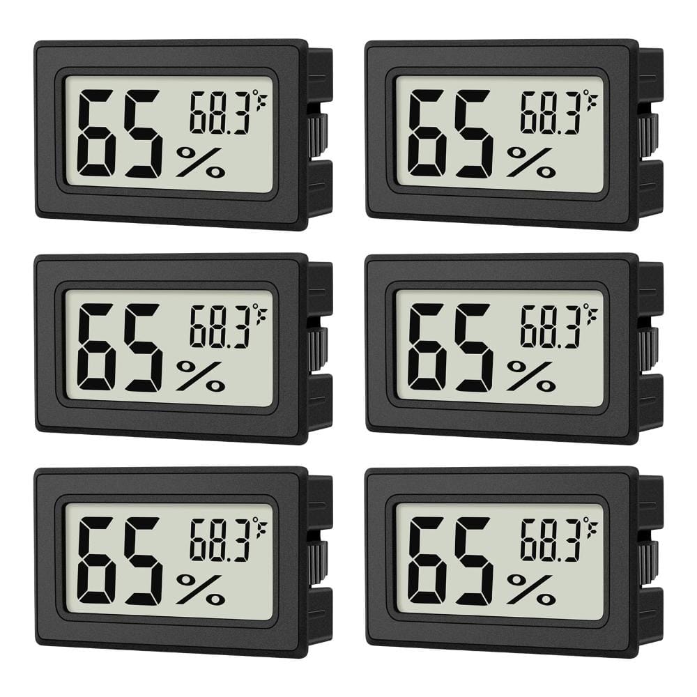 6-Pack Mini Digital Hygrometer Thermometer for Reptile Tank, Jars, Fridge, Greenhouse, Indoor Fahrenheit LCD price history on PriceWatchPro