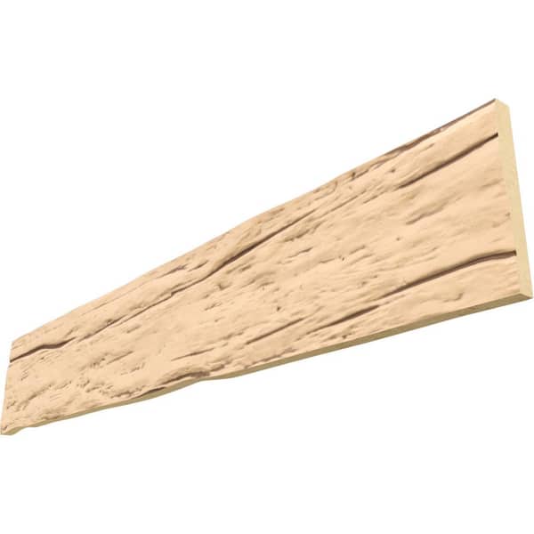 Ekena Millwork Endurathane 1 in. H x 12 in. W x 6 ft. L Riverwood Buttercream Faux Wood Beam Plank