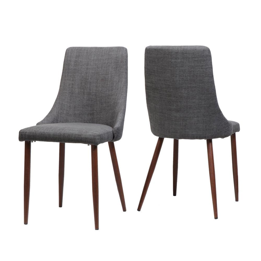2 Pack Modern Light Grey Fabric Dining Chair with Iron Legs and Dark Walnut Finish price history on PriceWatchPro