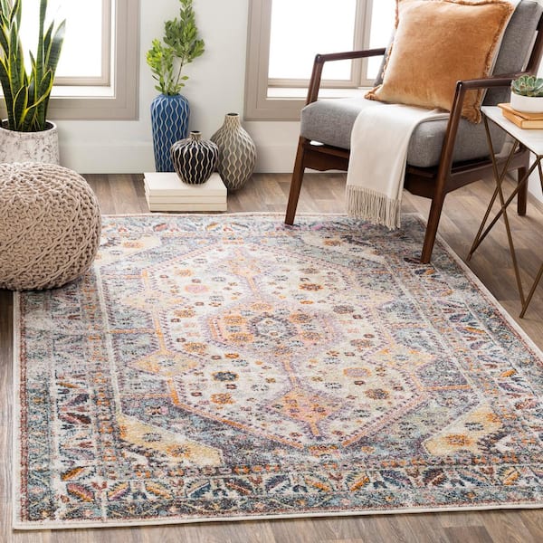 Cahaya Orange 7 ft. 10 in. x 10 ft. 3 in. Medallion Area Rug