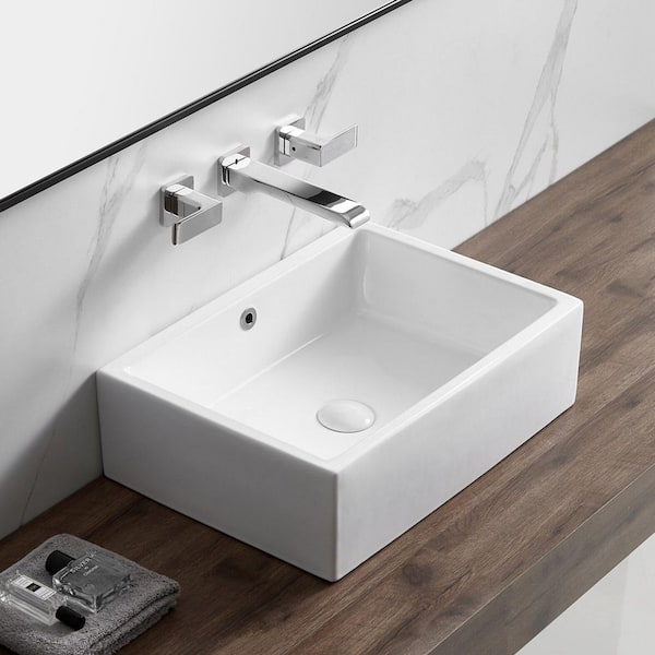 Eridanus Dublin 20 in. x 15 in. Crisp White Vitreous China Rectangular Bathroom Vessel Sink with Overflow