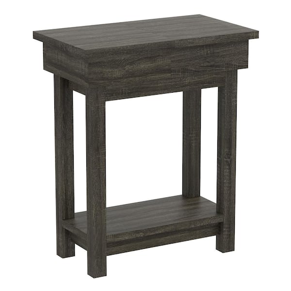 Safdie & Co. 20 in. L Dark Grey Open Top Drawer Accent Table