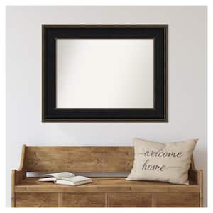 Mezzanine Espresso 35.75 in. x 27.75 in. Custom Non-Beveled Wood Framed Bathroom Vanity Wall Mirror