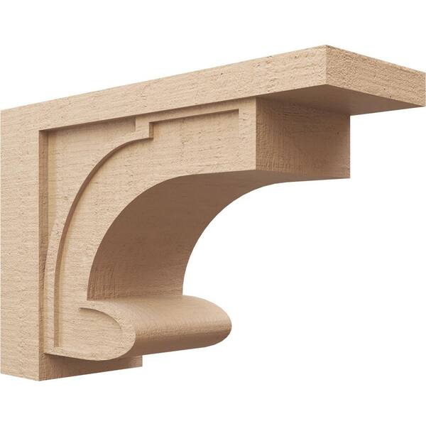 Ekena Millwork 12 in. x 24 in. x 36 in. Classic Alma Rough Cedar Woodgrain TimberThane Corbel, Primed Tan