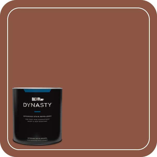 BEHR DYNASTY 1 qt. #S180-7 True Copper One-Coat Hide Satin Enamel Interior Stain-Blocking Paint & Primer