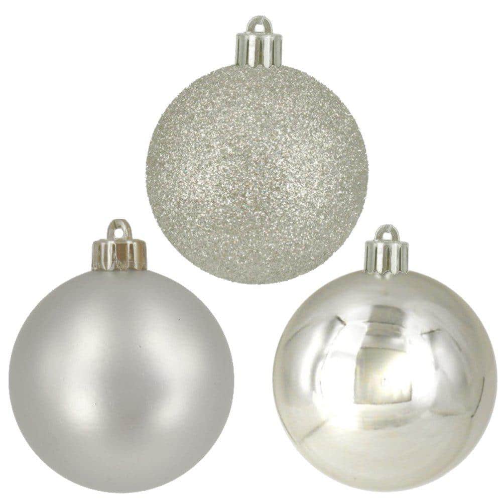 Home Accents Holiday 60 mm Silver Ball Ornaments (30-Count) B1-60-30S ...