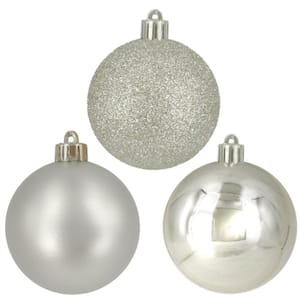 60 mm Silver Ball Ornaments (30-Count)