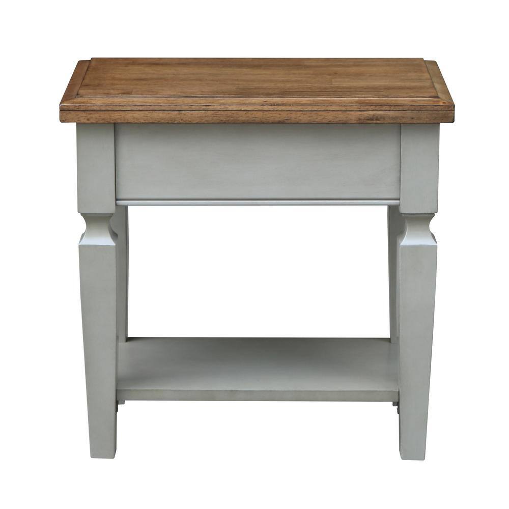 Vista Distressed Hickory and Stone Finish Side Table