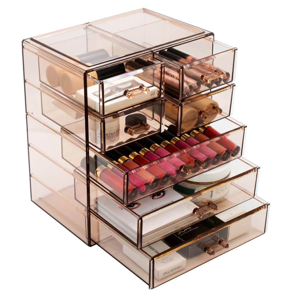 Brown Clear Acrylic 7-Drawer Vanity Organizer