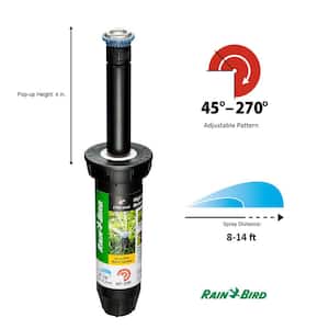 8SA 4 in. Pop-Up Rotary Sprinkler, 45-270 Degree Pattern, Adjustable 8-14 ft.