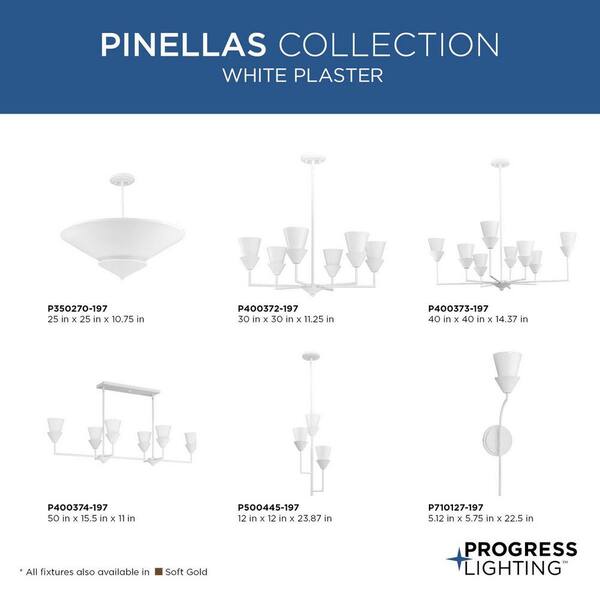 Progress Lighting Pinellas 3-Light Soft Gold Modern/Contemporary Opal Glass Tiered Medium Hanging Pendant Light