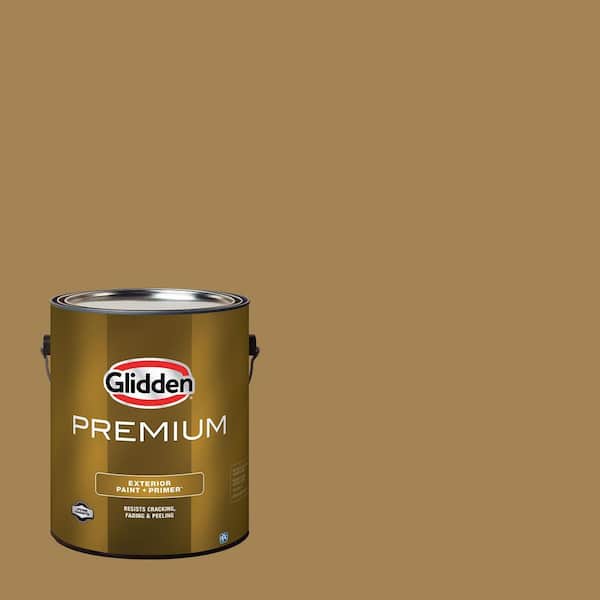 tan tan  Glidden Premium 1 gal. PPG1093-7 Tattle Tan Flat Exterior Latex