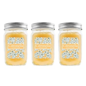 9 oz. Yellow Citronella Mason Jar Candles (3-Count)