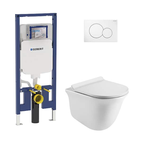 zonsopkomst pleegouders ik zal sterk zijn Geberit 2-Piece 0.8/1.6 GPF Dual Flush Lily Elongated Toilet in White with  2 x 4 Concealed Tank and Plate, Seat Included C-5510.01KIT2x4 - The Home  Depot