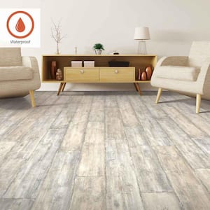 Outlast+ Salted Oak 12 mm T x 7.4 in. W Waterproof Laminate Wood Flooring (16.9 sqft/case)