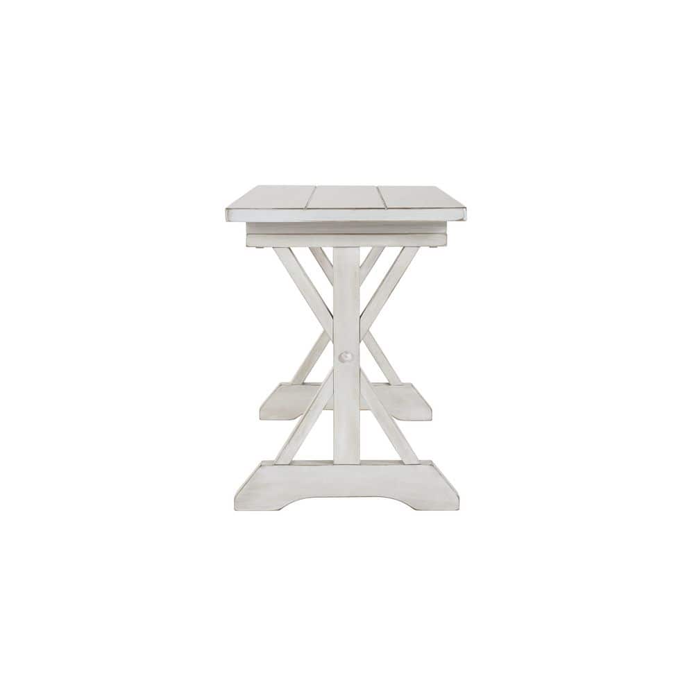 Jamestown Antique White Solid Wood & MDF Farmhouse Dining Bench