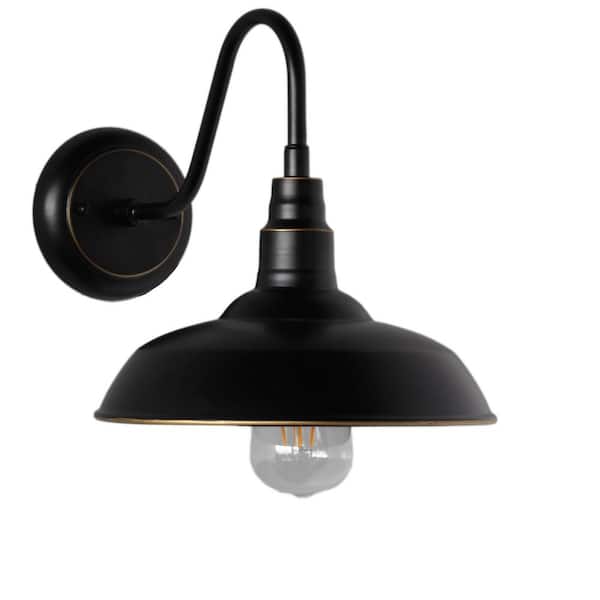 Unbranded Lora 1-Light Imperial Black Outdoor Barn Light Sconce
